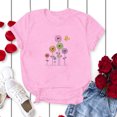 thumbnail image 5 of EQWLJWE Hauts d'Été pour Femmes Hauts pour Femmes Liquidation Femmes T-shirt Décontracté Imprimé Col Rond Manches Courtes Chandail Blouse Hauts, 5 of 5