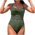 thumbnail image 2 of Weiqiqre Womens One Piece Swimsuits Bathing Suits One Shoulder Swimsuits Slimming Mesh Swimwear, 2 of 5