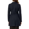 thumbnail image 3 of INSPIRE CHIC Manteaux pour Femmes Revers Cranté Manches Longues Simple Boutonnage Automne Hiver Caban TP Bleu Foncé, 3 of 7