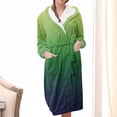 thumbnail image 2 of Meichang Women's Plush Fleece Robe Gradient Long Sleeve Shawl Collar Winter Bathrobe Mid Length Soft Fuzzy Fluffy Robe with Belt Loungewear, 2 of 4