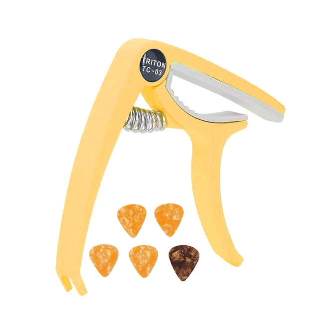 Guitar Capo Set, ABS Capo Guitare Électrique pour Mandoline pour Banjo Jaune