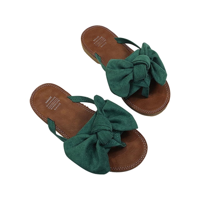 Summer Daily Flip-Flops Leisure Beach Bow Womens Flat Slippers
