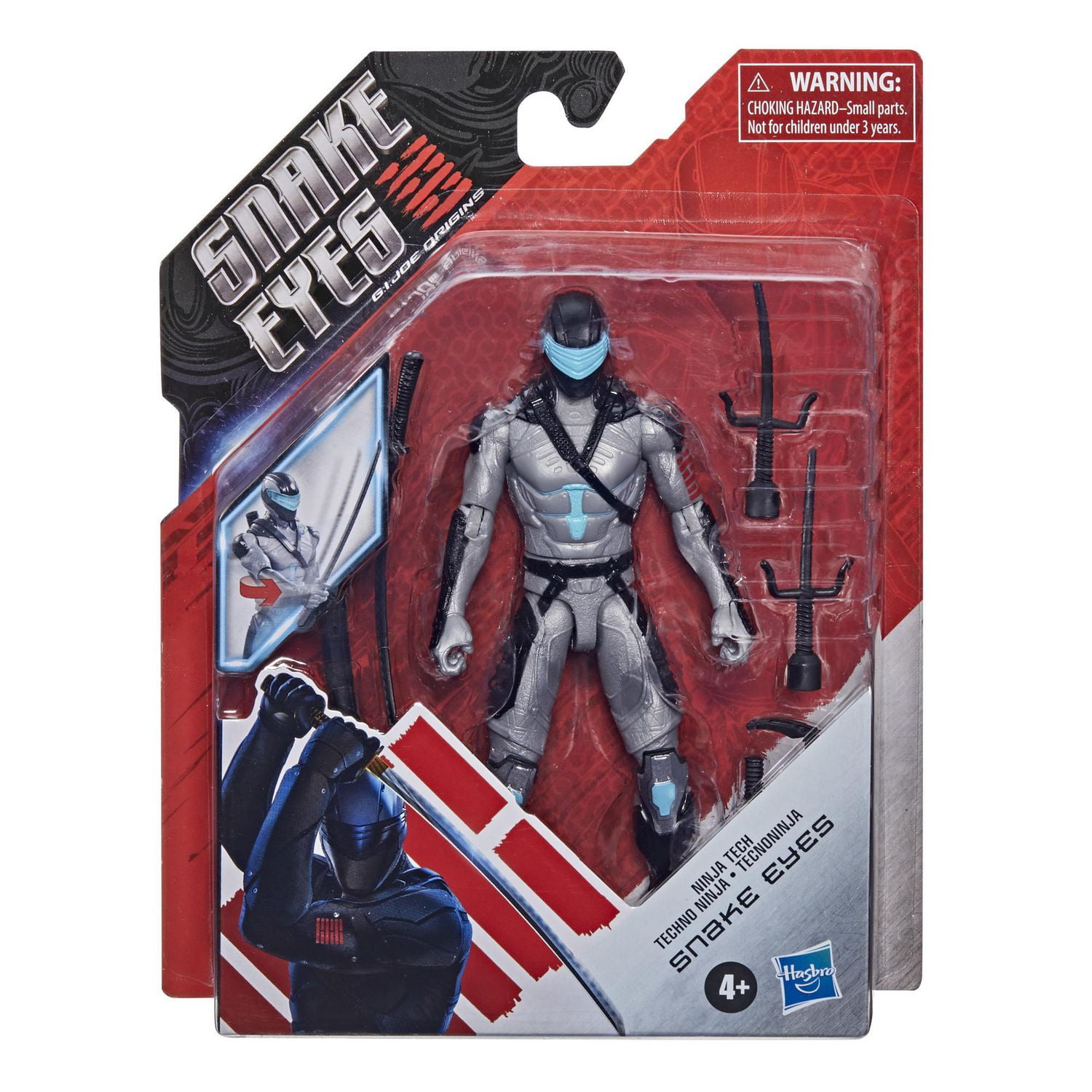 Yeux de serpent : G.I. Figurine d'action Joe Origins Ninja Tech Snakes Eyes avec fonction d'action amusante et accessoires, jouets pour enfants à partir de 4 ans