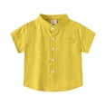 thumbnail image 1 of Chemises à Col Unies à Manches Courtes pour Garçons Adolescents, Hauts Décontractés Légers avec Poches pour Sorties, 1 of 4