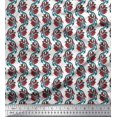 thumbnail image 1 of Soimoi Moss Georgette Fabric Leaves & Floral Block Printed Fabric 1 Yard 42 Inch Wide, 1 of 4