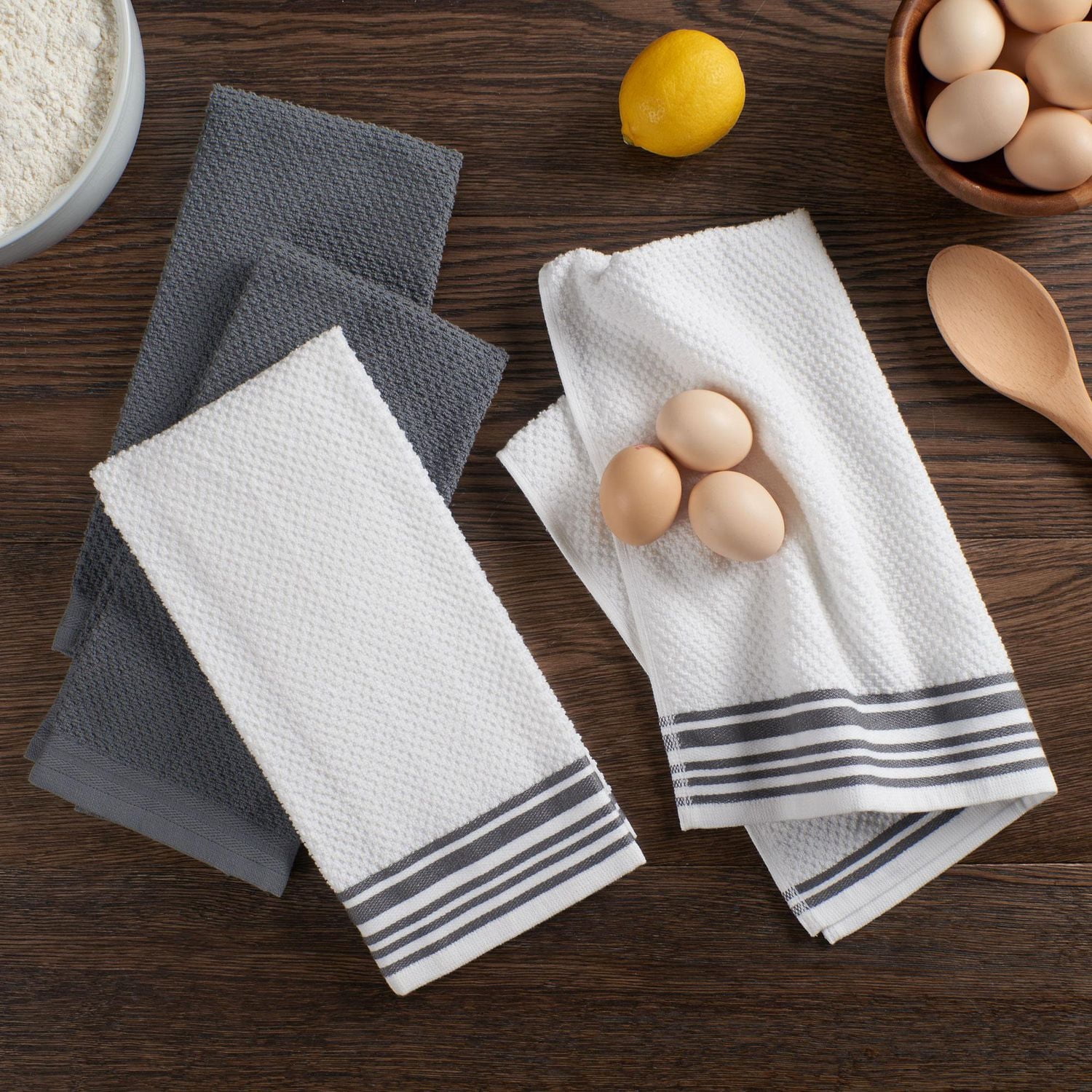 Mainstays Paquet de 4 torchons de cuisine tissés 16 x 26 po