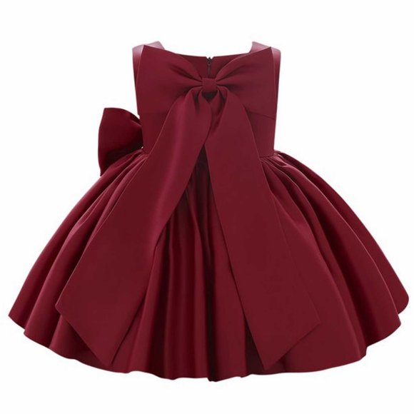 FhsagQ Dresses Girls Christmas Dresses Size 10-12 Green Flower Girls Bowknot Tutu Dress for Kids Baby Wedding Bridesmaid Party Formal Dresses Toddler First Baptism Christening Gown Red 6-7 Years