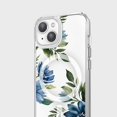 thumbnail image 3 of Caseco Mag-SafeiPhone 15 Blue Floral Clear Case, 3 of 5