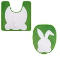 thumbnail image 1 of Binwennn Bathroom Memory Foam Rug Set No Bath Mats for Bathroom Easter White Bunny Rabbit Bathroom Rug Toilet Seat Lid Cover Soft Non Absorbent Shower Washable Home Decorative, 1 of 7