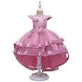 thumbnail image 2 of Robe Enfant Fille Sans Manches Robe Princesse Broderie Robe Queue Fleur Jupe Tutu Jupe Robe en Tulle Canoniques, 2 of 9