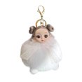 thumbnail image 1 of Fluffy Doll Keychain Pendant Soft Plush Toy Backpack Charm White Metal Hook Attachment Car Accessory Gift Decorative Item Lightweight Portable Fur Simulation O-574 White, 1 of 8