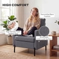 thumbnail image 4 of HOMCOM Accent Chair Modern Upholstered Armchair w/ Side Pockets, Dark Grey, 4 of 10