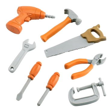 Simulation Repair Tool Set - 8PC Pretend Play Kit for Kids, STEM Learning Toy with Drill & Wrench, Safe Plastic Design for Ages 3+