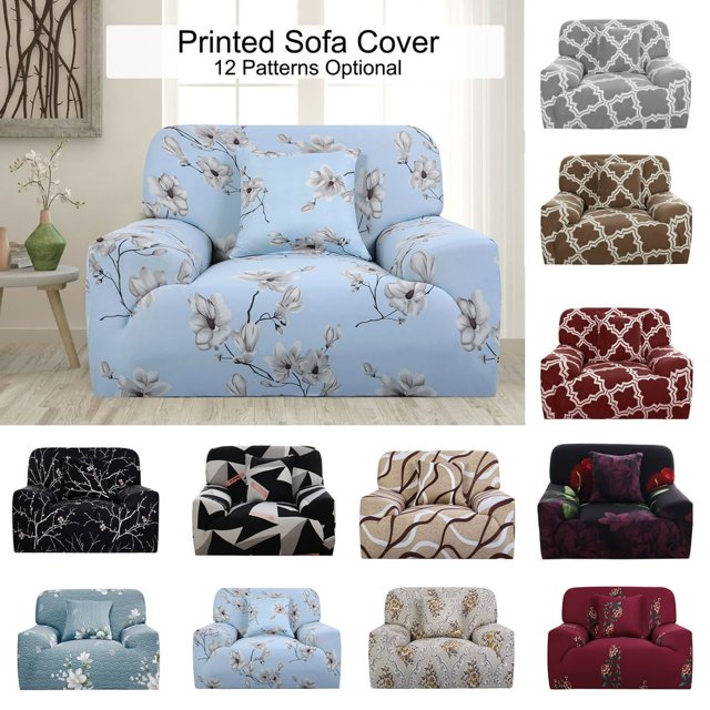CHOK Housse de Sofa Extensible en Spandex pour Causeuse Fleur Rouge Moyen