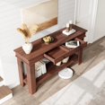 thumbnail image 3 of 54 Inch Long Console Table – Wooden Entryway Table with 2 Drawers & Open Storage Shelf, Sofa Table Behind Couch, Farmhouse Style Entryway & Hallway Organizer for Living Room, 3 of 5