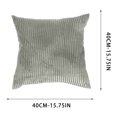 thumbnail image 3 of SIYTUAU Solid Color Corn Strip Cushion Cover For Sofa Pillow Multi Color Corduroy Design 40X40Cm Size 100 Polyester Material Silver Color For Home Decor Cushion Cover Silver, 3 of 6