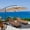 Beige, variant on Gymax 10 ft Patio Cantilever Offset Umbrella Yard Garden Outdoor w/ 8 Ribs Burgundy