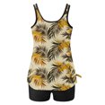 thumbnail image 3 of UPPADA 2 Piece Full Coverage Swimsuits for Women Floral Athleti Crewneck Bathing Suits High Waisted Tummy Control Modest Swimwear Comfy Tankini Top with Shorts Yellow,Xl, 3 of 5