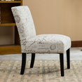 thumbnail image 3 of Roundhill Furniture Botticelli English Letter Print Fabric Armless Contemporary Accent Chair, Single, 3 of 5