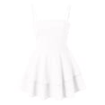 thumbnail image 4 of Women's Summer Blue Sling Dress - Square Neckline Backless Bow, Mesh Fabric, Double Ruffle Hem, Casual/Party, 4 of 5