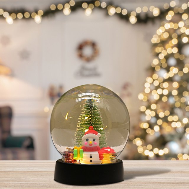 Christmas Decorations Desktop Ornament Christmas Globe With LED Lights Globe Decor With Santa Christmas Tree & Festive Scenes For Holiday Home Decor Desktop dress up