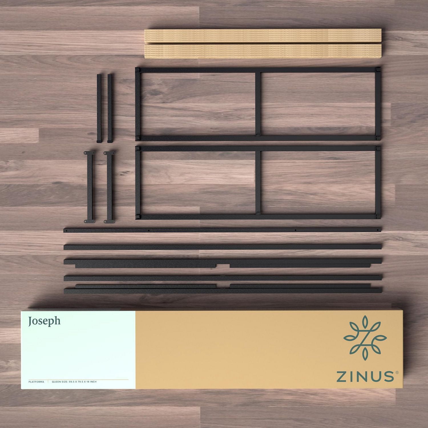 Cadre de lit plateforme en métal noir Zinus Joseph de 6 po