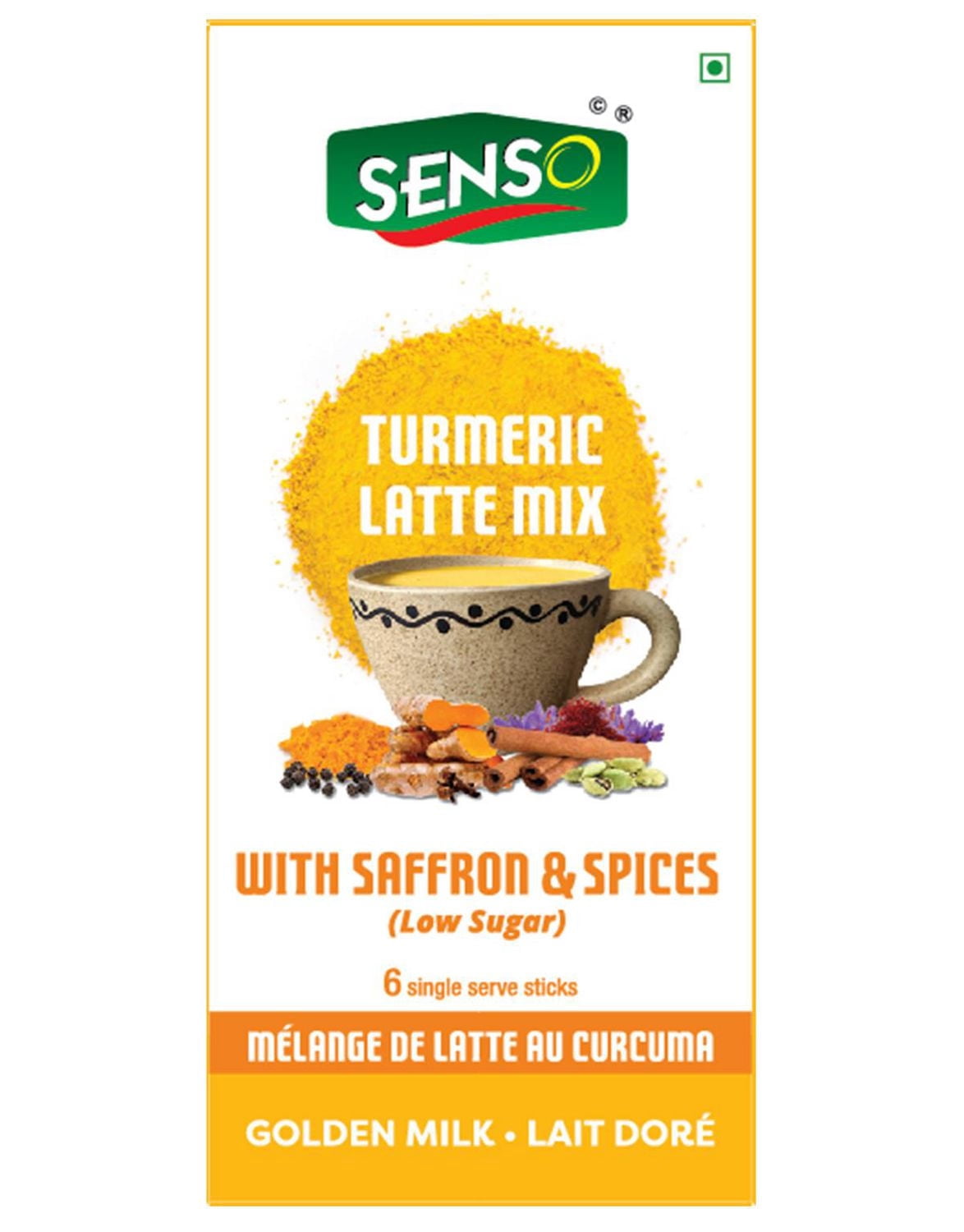 Senso Turmeric Latte Mix, 6 Single Serve Sticks