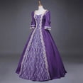 thumbnail image 5 of Huanglei Women's Dress Retro Style Solid Color Trumpet Sleeve Long Princess Dress, 5 of 5
