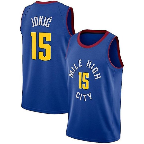 Nba Denver Nuggets T-shirt de Sport pour Homme Nikola Jokic #15 Maillot de Basketball Uniforme pour Adulte,Jokic