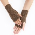 thumbnail image 4 of Gants Sans Doigts Chauds pour Femmes Mitaines Convertibles Mode Fleurs, 4 of 6
