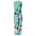 thumbnail image 4 of QIPOPIQ Women's High Split Sleeveless Square Neck Gradient Bodycon Long Tank Dress Thigh Drawstring Split Midi Dress, 4 of 5