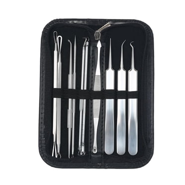 Yeacher 10pcs Blackhead Remover Tool Blackhead Remover Comedone Extractor Straight Curved Blackhead Tweezers Stainless Steel Pimple Acne Blemish Removal Tools Set
