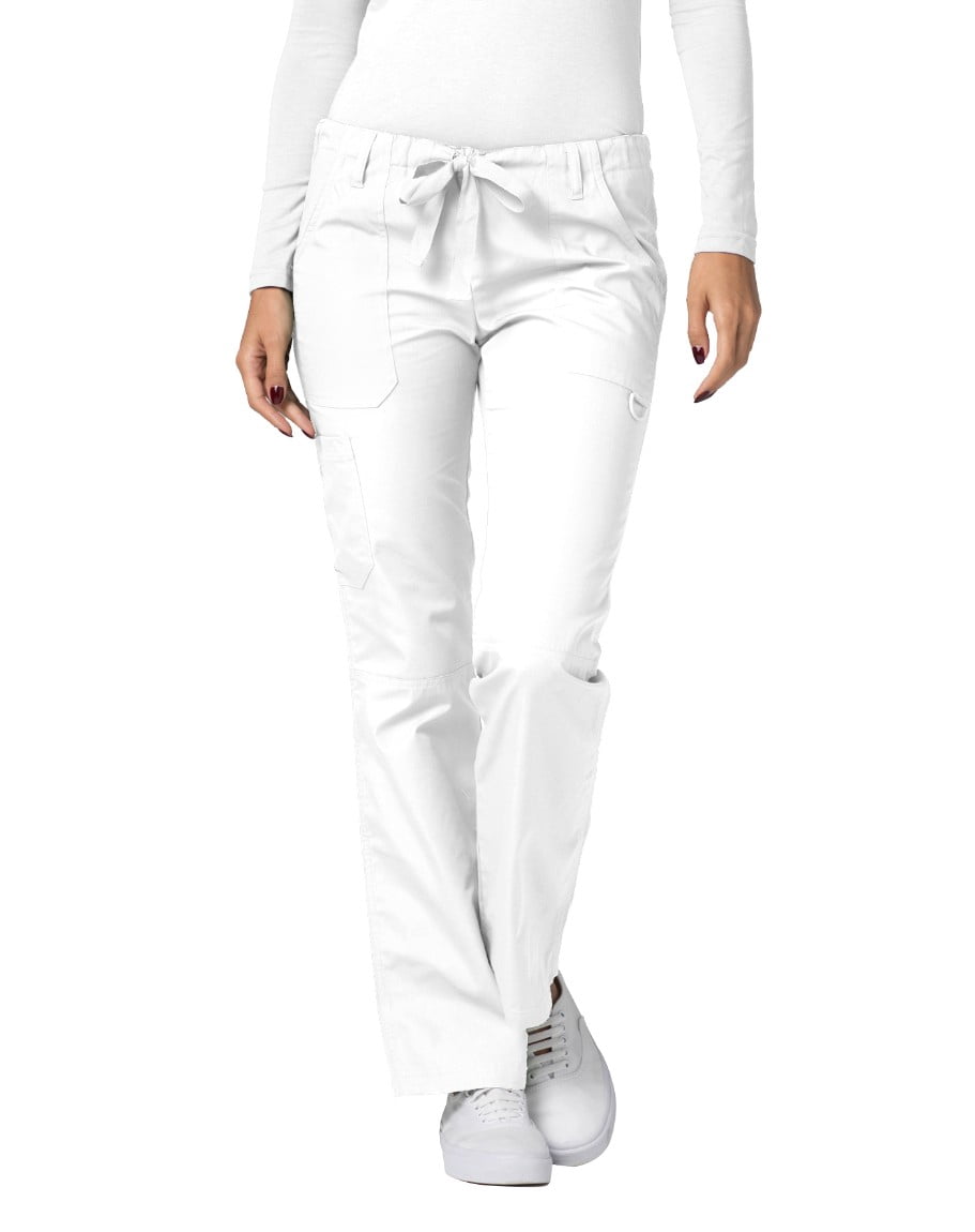 Adar Pantalon d'Uniforme Droit pour Femmes Universal, à Cordon, Popeline Durable, Noir