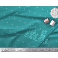 thumbnail image 2 of Soimoi Green Modal Satin Fabric Dot & Sketch Monuments Architectural Print Fabric by the Yard 42 Inch Wide, 2 of 3
