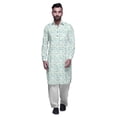 thumbnail image 1 of Atasi Kurta-Pyjama Pathani Indien pour Hommes Robe de Fête Ensemble de Kurta-Pyjama pour Hommes Bleu Sarcelle, 1 of 5