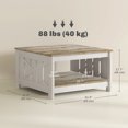 thumbnail image 2 of HOMCOM 31.5" Square Coffee Table, Farmhouse 2-Tier Center Table for Living Room, Distressed Oak and Brown, 2 of 7