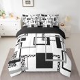thumbnail image 3 of YST Leopard Print 7 Pcs Comforter Set King,Striped Bedding Sets for Adult,Animal Skin Texture Bed in A Bag,Modern Abstract Reversible Bed Sets with Flat Fitted Sheet,Pillow Shams, 3 of 5