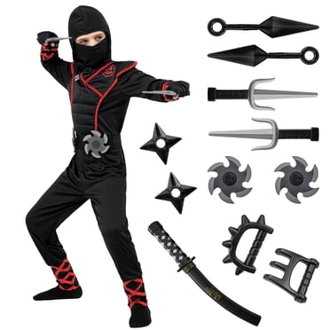 SYNCFUN Ninja Costume for Boys Halloween Fancy Dress Costume for Kids Age 3 & up