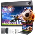 thumbnail image 1 of Golzer 15.4 inch Tablet, Android 15 Tablet with Helio G99 Octa-Core Processor(Beat Unisoc T618), 2 in 1 Tablets with Keyboard Stand Case, 8GB RAM 256GB ROM, 10000mAh, BT5.2, 4 Speakers, 2.4G/5G WiFi, 1 of 8