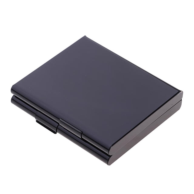 Metal Case Box Double Sided Open Pocket Holder for 20 s Black
