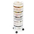 thumbnail image 2 of Fruit Vegetable Basket, Rotating Storage Shelves Rack, Kitchen Vegetable Storage Organizer, Fruit Basket Floor Stand Shelf Fruit Tower, 5 Tier, Round (Black), 2 of 8