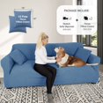 thumbnail image 2 of Housse de Causeuse Extensible Élastique pour Canapé 2 Places, 1 Pce (Porcelaine Bleu/blanc, Moyen), 2 of 6