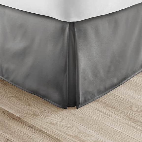 Alive Pixels Jupe de Lit Gris Foncé Uni 100 pour Cent Coton Jupe de Lit 1 Pce avec Jupe de Lit de 15 Po 200 Tc (Olympic Grand, Gris Foncé)