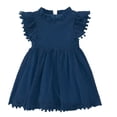 thumbnail image 1 of TopLLC Robe à Manches Courtes Col Rond Imprimé Floral pour Filles avec Manches Volantes Jupe Plissée pour Filles Été Jupe pour Enfants Robe Fille, 1 of 3