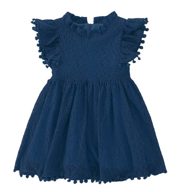 TopLLC Robe à Manches Courtes Col Rond Imprimé Floral pour Filles avec Manches Volantes Jupe Plissée pour Filles Été Jupe pour Enfants Robe Fille