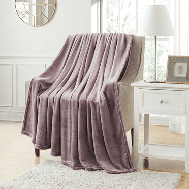Bourina Fleece Blanket Flannel Throw Blanket (Lavender,Throw Size) Lightweight Cozy Microfiber Blanket for Sofa, Couch, Bed, Camping, Travel, 50x60 inches