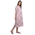 thumbnail image 4 of Moomaya Chemise de Nuit à Manches Courtes Imprimée pour Femmes, Patte de Boutonnage, Vêtement de Nuit, 4 of 5