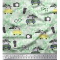 thumbnail image 1 of Soimoi polyester Crepe Fabric Specs,Camera & Car Transport Print Fabric by the Yard 52 Inch Wide, 1 of 3