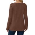 thumbnail image 4 of yoeyez Tunique en Tricot pour Femmes, Chandails à Manches Torsadées Patchwork, Col Ras du Cou Raglan, Chemises à Manches Longues, Hauts Mode Automne 2024, Café, TG, 4 of 6