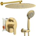 thumbnail image 1 of SR SUN RISE Shower Faucet - 16 Inch Multifunctional High Pressure Shower Head System with Handheld Shower Head Fixtures - Valve Included - Brushed Gold, 1 of 5